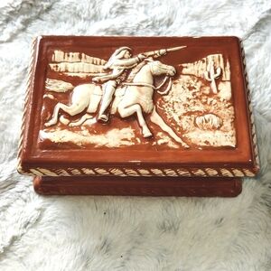 Hershey Molds 1981 Ceramic Soldier and a Horse Box. Jewelry Box, Serving Box